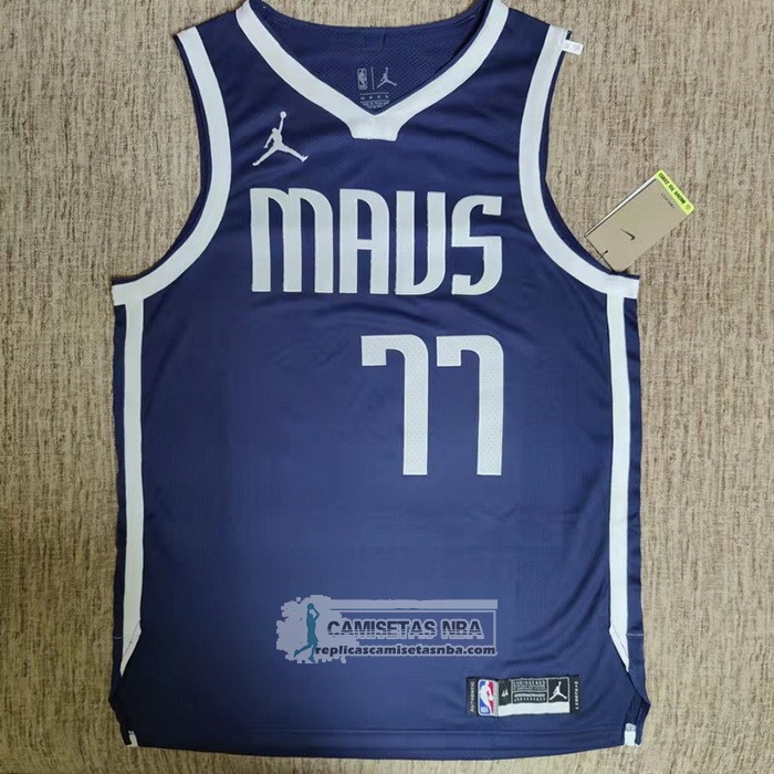 Camiseta Dallas Mavericks Luka Doncic NO 77 Statement Autentico 2022-23 Azul